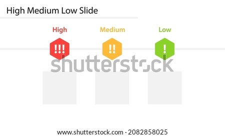 High Medium Low slide template. Clipart image