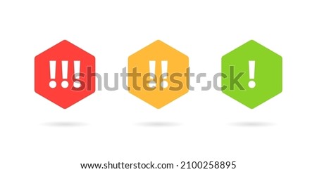 High Medium Low priority icon set. Clipart image isolated on white background