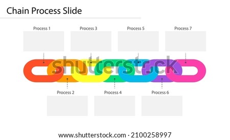 Chain Process slide template. Clipart image