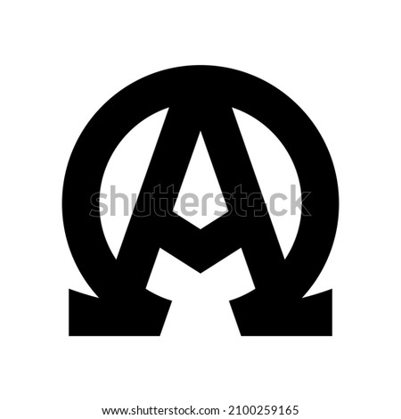 Alpha and omega symbol icon. Clipart image isolated on white background