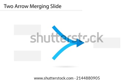 Two arrow merging slide template. Clipart image