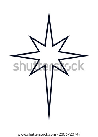 Bethlehem north star outline icon. Clipart image isolated on white background