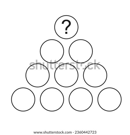 Blank maths pyramid template. Clipart image