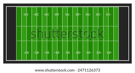 Top view american football field diagram. Clipart image