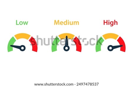 Low Medium High dial icon. Clipart image isolated on white background