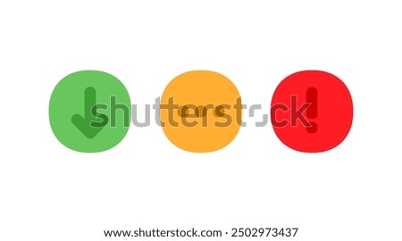 Low Medium High priority icon. Clipart image isolated on white background