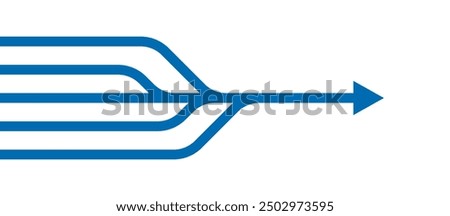 Merging arrows streamline process concept image. Clipart image