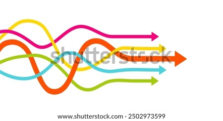 Colorful arrows streamline process concept image. Clipart image