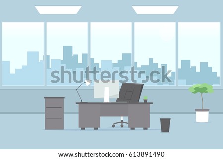 Interior office room. Vector clipart image