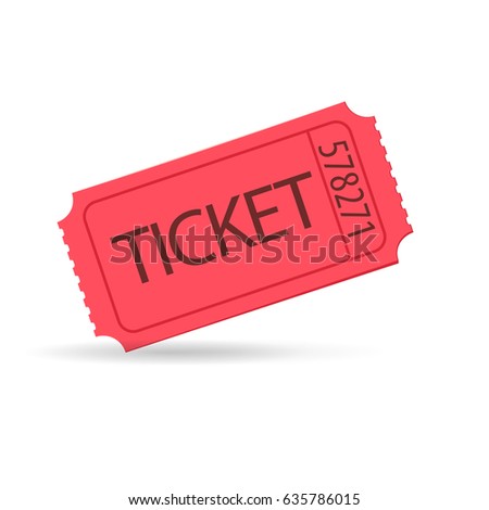 red raffle ticket. Vector illustration