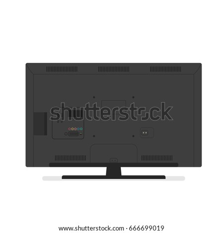 tv back side. Vector illustration isolated on white background