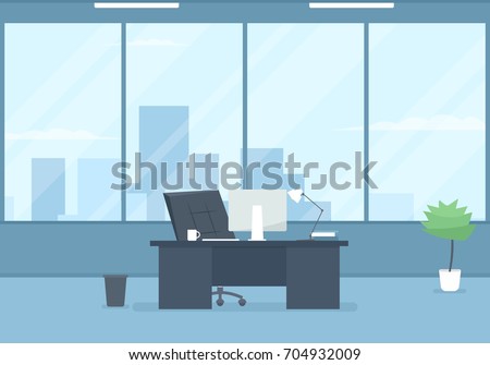 Empty modern office interior. Vector image