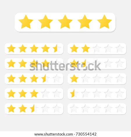 Star rating system design. Clipart image isolated on white background