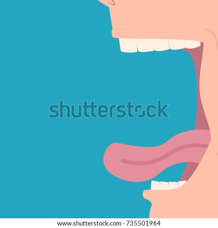 Open mouth profile. Close up. Vector illustration