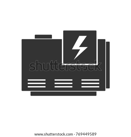 Electric home generator icon. Vector silhouette isolated on white background