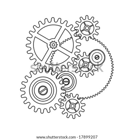 clock gear shape blueprint outline by sgame, via Shutterstock | Gear ...