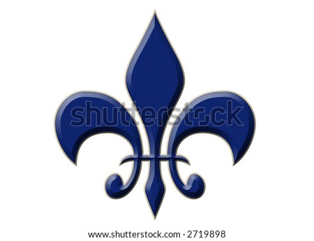 Blue Fleur-De-Lis Symbol Decoration On White Background Stock Photo ...