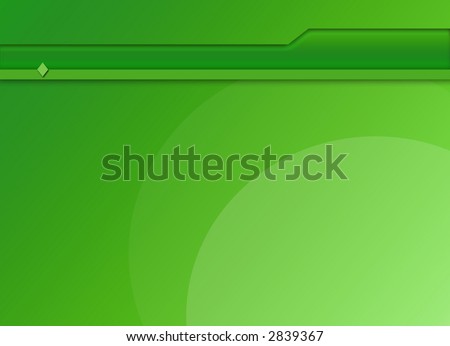 Green background with title bar and circles for slide presentation or website