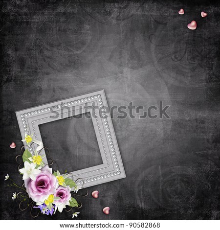 Vintage elegant frame with roses