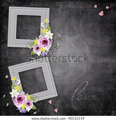 Vintage elegant frames with roses