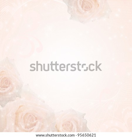Wedding background with pink roses