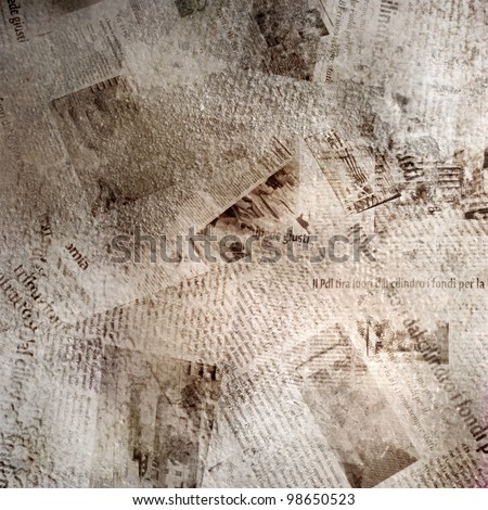 Grunge abstract background with old torn newspaper