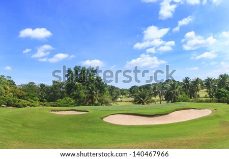 8th hole at Green Valley/St Andrews golf course near Pattaya, Thailand