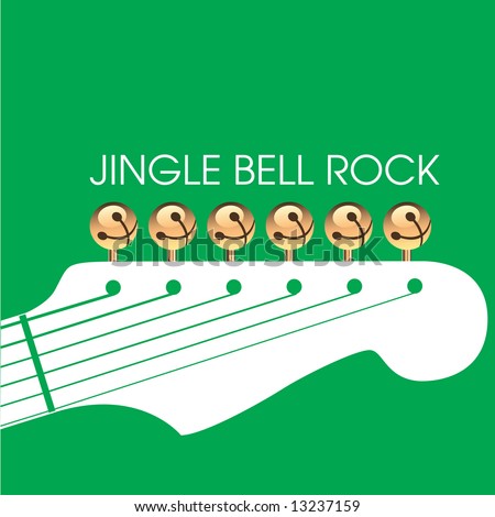 Graphic Of Bells On Guitar To Illustrate Jingle Bell Rock. Space For ...