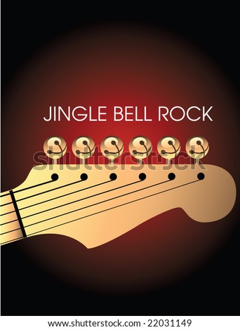 Graphic Of Bells On Guitar To Illustrate Jingle Bell Rock. Space For ...