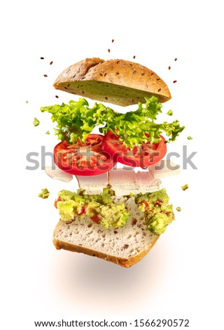 Similar – Foto Bild Veganes Sandwich isoliert auf rosa Hintergrund. Pflanzenbasierte Lebensmittel.