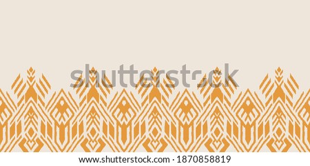 Ikat geometric folklore ornament. Oriental vector damask pattern. Ancient art of Arabesque. Tribal ethnic texture. Spanish motif on the carpet. Aztec style. Indian rug. Gypsy, Mexican embroidery.