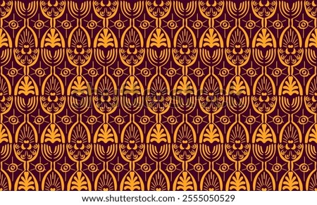 Ikat seamless pattern. Vector tie dye shibori print with stripes and chevron. Ink textured japanese background. Ethnic fabric vector. Bohemian fashion. Linear drawing