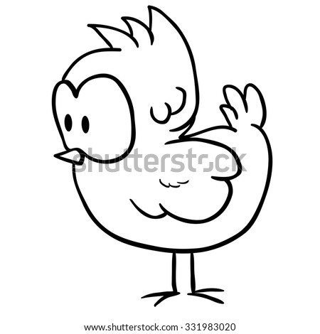 Simple Black And White Chicken Cartoon Stock Photo 331983020 : Shutterstock