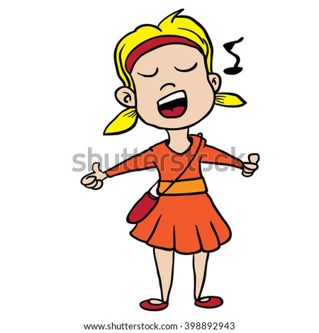 Girl Sing Cartoon Stock Photo 398892943 : Shutterstock