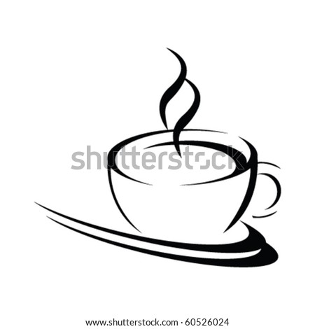 Stylized Coffee Cup With Steam Stock Vector Illustration 60526024 ...