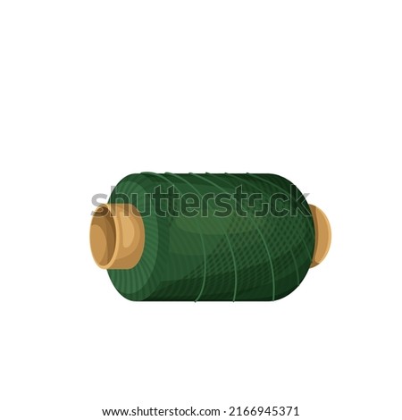 Spools with green thread. Tools for sewing, tailoring, accessory for needlework Foto stock © 