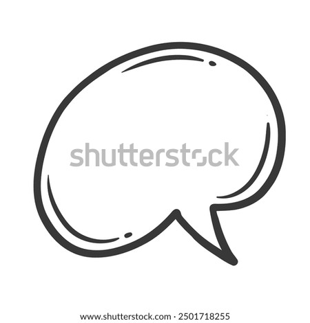 Speech bubble of message line icon. Hand drawn retro empty talk balloon. Feedback and chat, inbox, dialog speech mascot, outline icon communication box in comic book style vector illustration