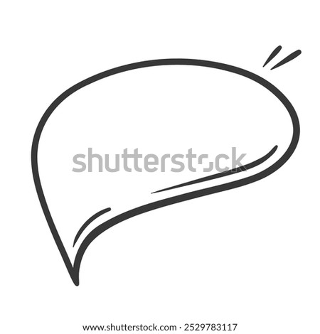 Droplet speech bubble line icon. Hand drawn retro blank balloon of chat message, doodle dialog box. Social media conversation mascot, outline speech cloud icon in comic book style vector illustration