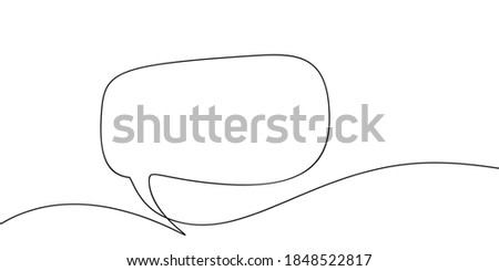 Continuous one line drawing of speech bubble, Black and white graphics vector minimalist linear illustration made of single line ストックフォト © 