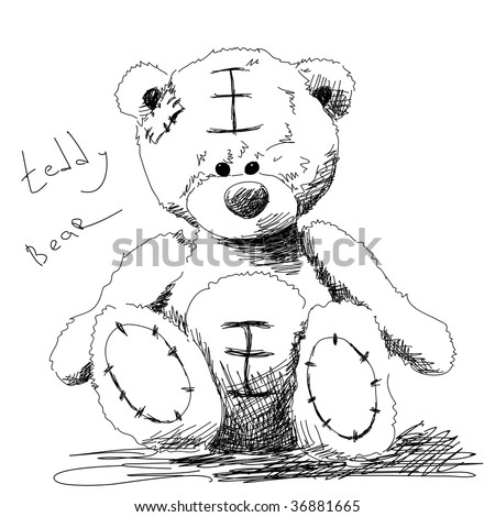 Teddy Bear Doodle Vector - 36881665 : Shutterstock