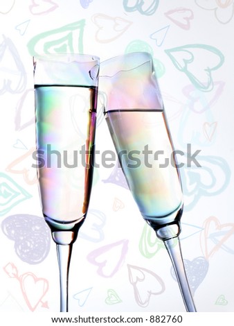 champagne toast on a valentine\'s background