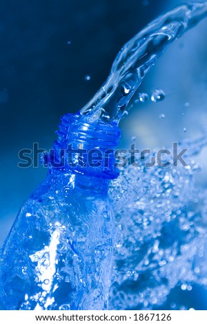 Water flow from a plastic bottle