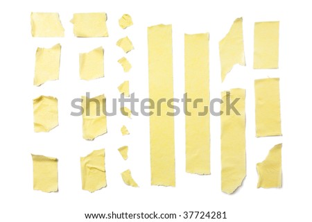 Strips of masking tape isolated on white background