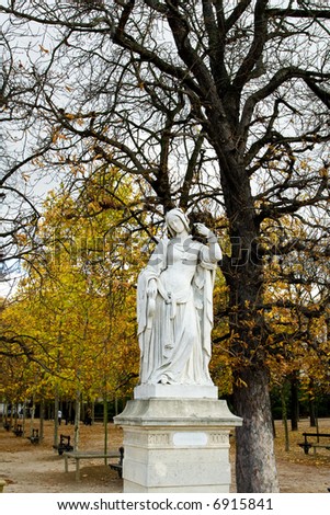 Medieval sculpture in the Gardens of Luxembourg, Paris