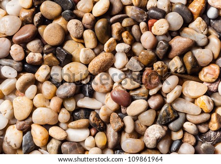 Photo of small smooth river pebbles