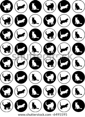 Vector Cat Cirlce Pattern - 6495595 : Shutterstock