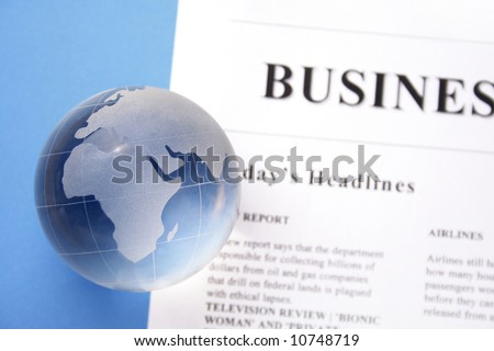 global news. newspaper and globe
