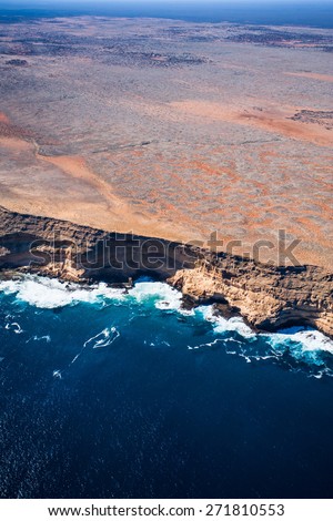 Aerial of Shark Bay / Zuytdorp cliffs, Denham, Western Australia