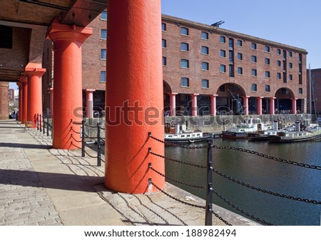 LIVERPOOL, UK - APRIL 15TH 2014: The historic Albert Dock in Liverpool on 15th April 2014.