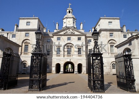 LONDON, UK - MAY 16TH 2014: The magnificent building at Horseguards Parade in London on 16th May 2014.
